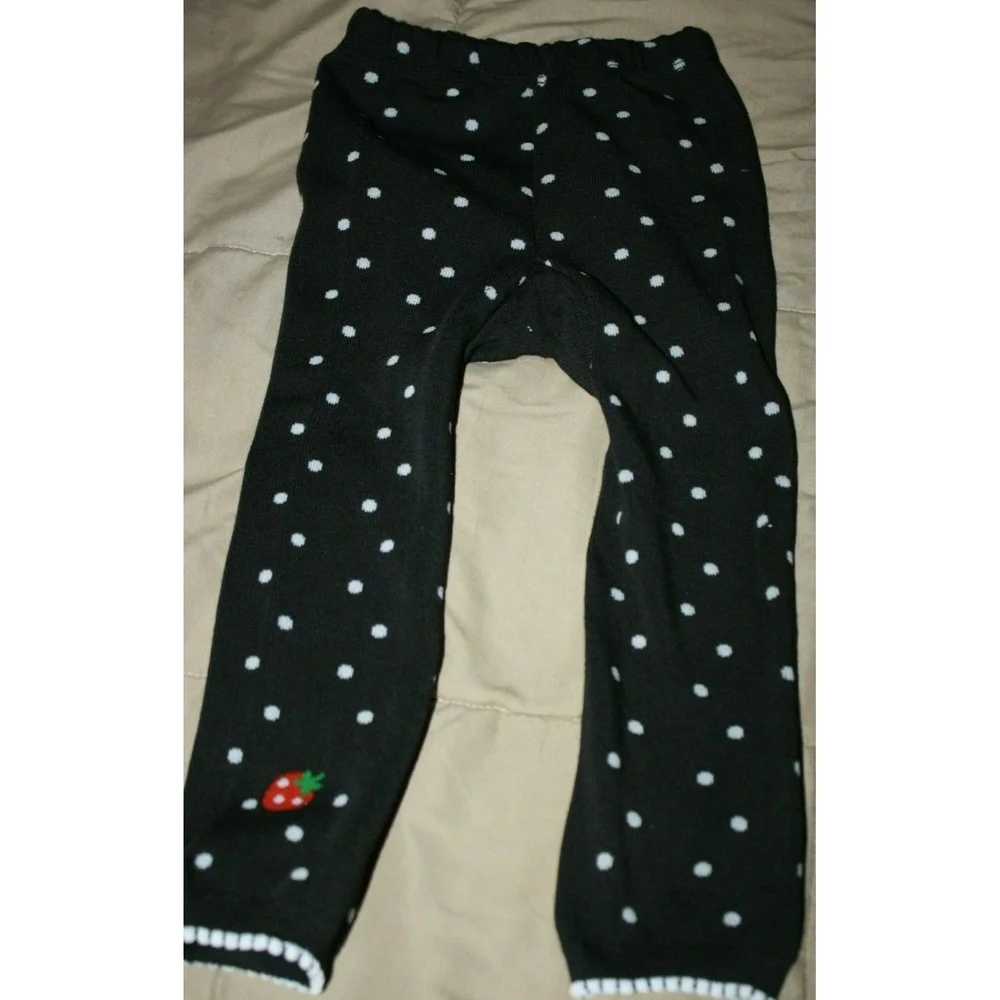 3/$15 INFANT GIRL'S 18 MONTH LEGGINGS BLACK/WHITE POLKA DOT CAKE BABY